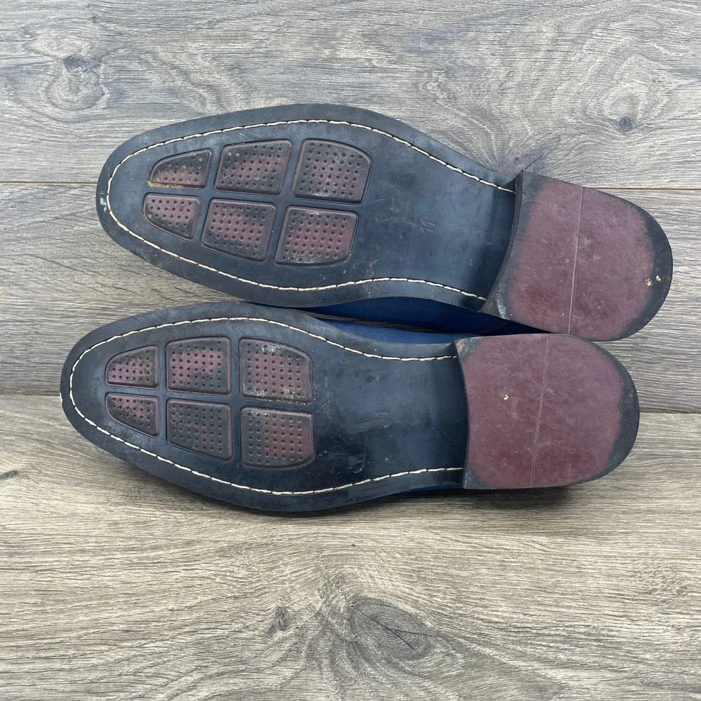 Original Penguin Bryan Derby Shoes Mens 11 Blue Leather Red Lace PENAC11024